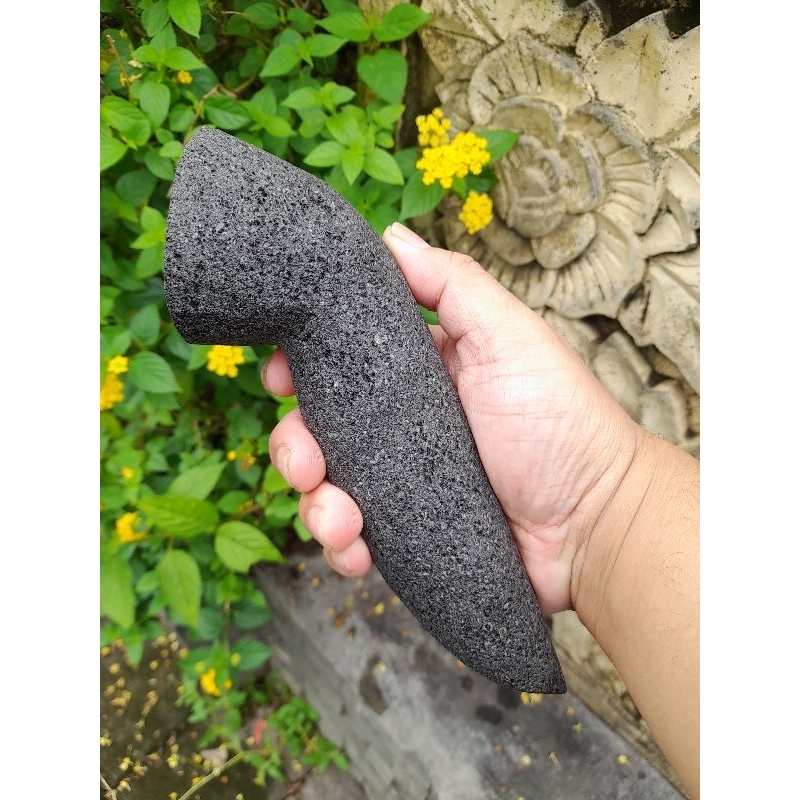 Ulekan cobek batu asli gunung merapi magelang