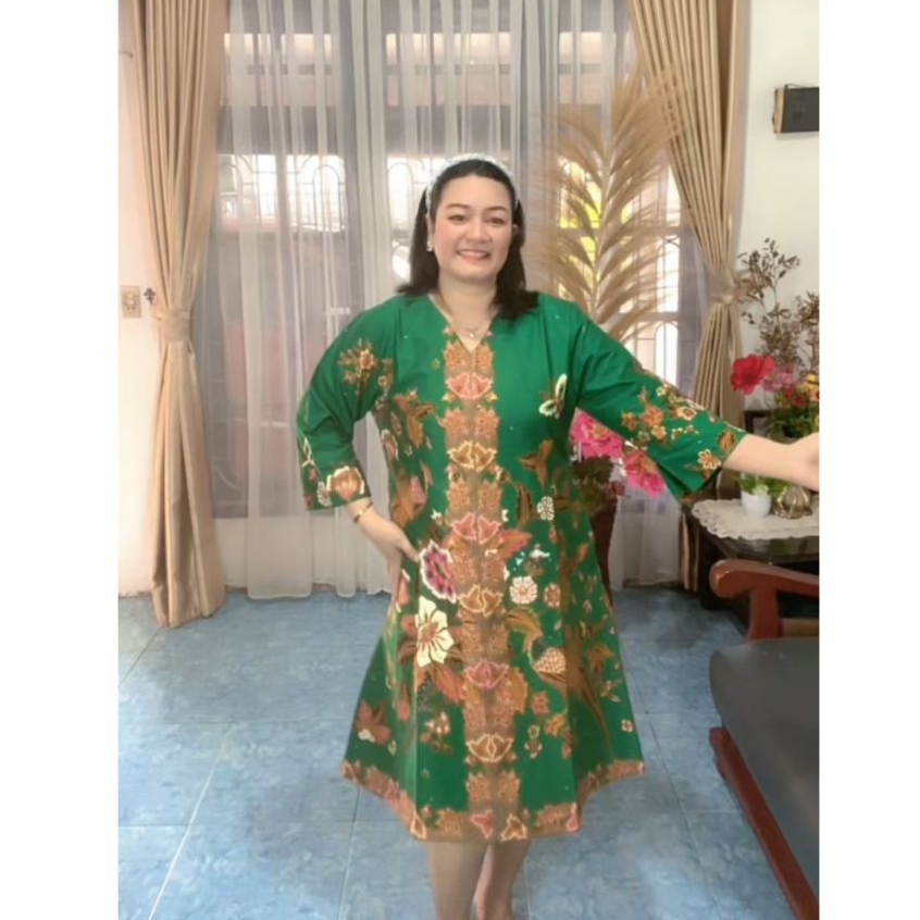 DRESS BATIK  PREMIUM MODEL A-LINE | TUNIK ELEGAN WANITA CANTIK