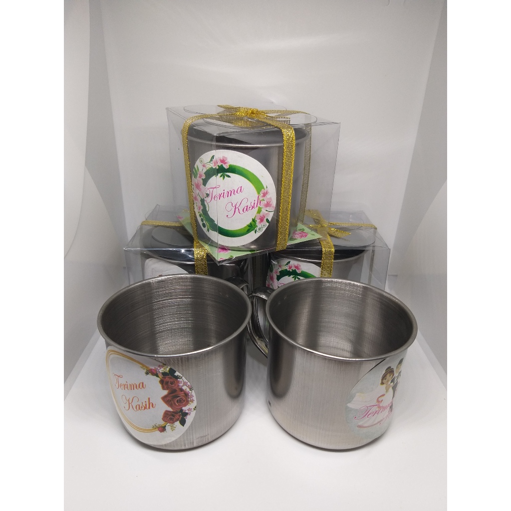 Souvenir Pernikahan Cangkir Enamel / Gelas Enamel / Gelas Kopi ucapan terima kasih