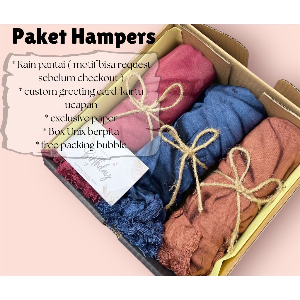 Hampers Gift Set Kado Unik  Kado Cowok Kado Cewek Kado Ultah Hampers Kain Pantai Hampers Kain Bali