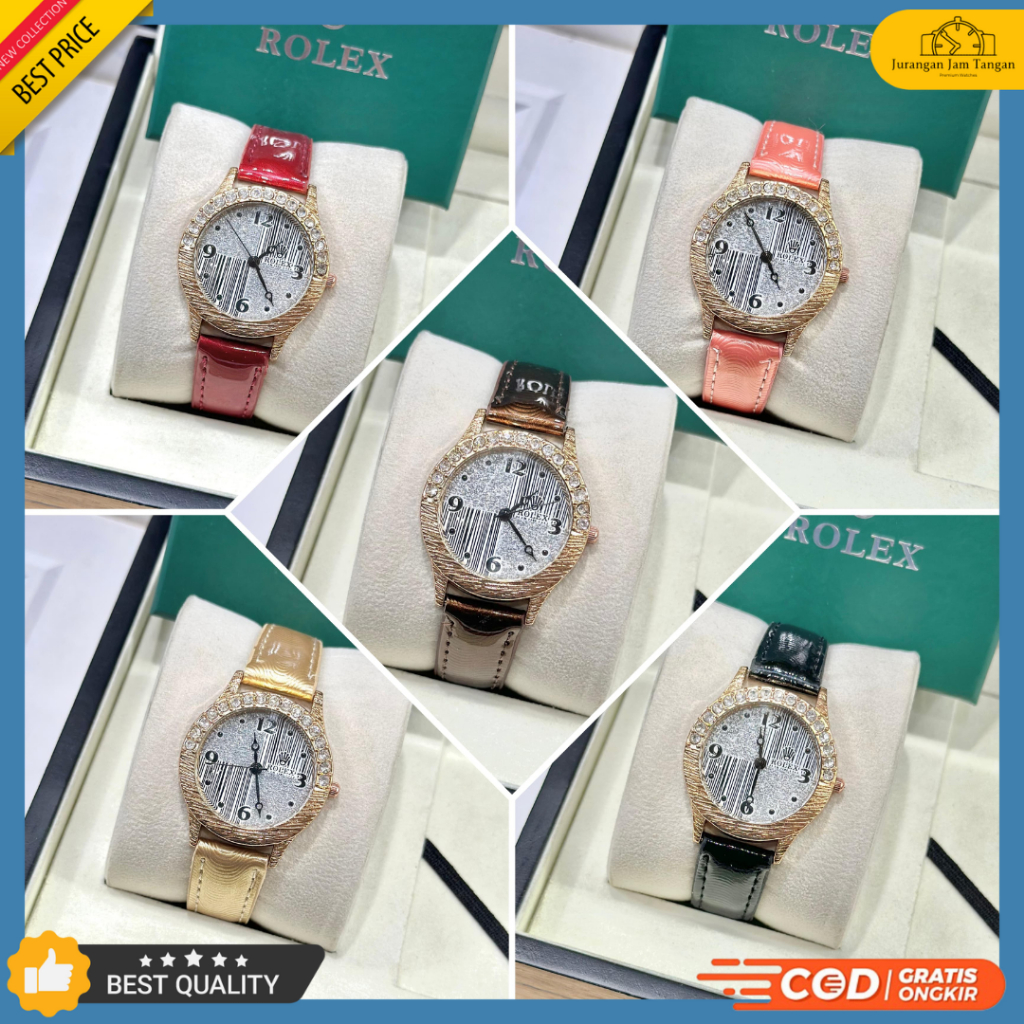 Jam Tangan Wanita Fashion Rolex 8811 Strap Kulit Bisa Bayar Ditempat - COD - Grosir