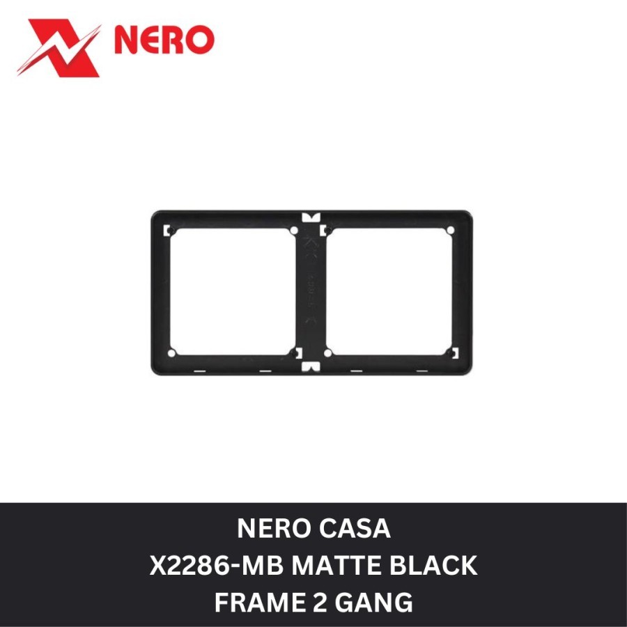 Frame nero casa x2 matte black - 2 gang 3 gang 4 gang 5 gang