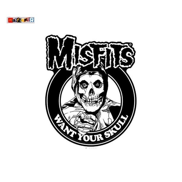 

sticker band Misfits want your skull logo diecut stiker horror punk rock