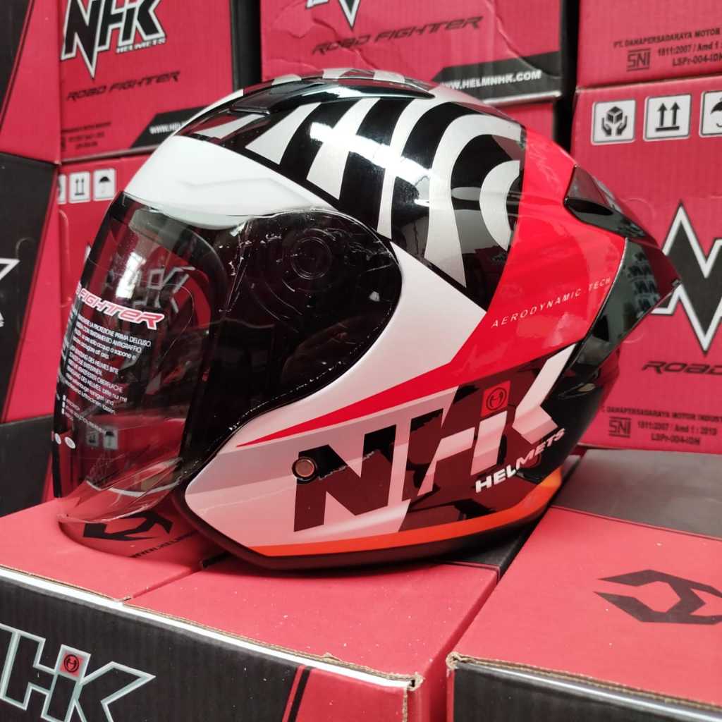 HELM NHK R1 ELITE AERODYNAMIC BLACK RED SINGLE VISOR