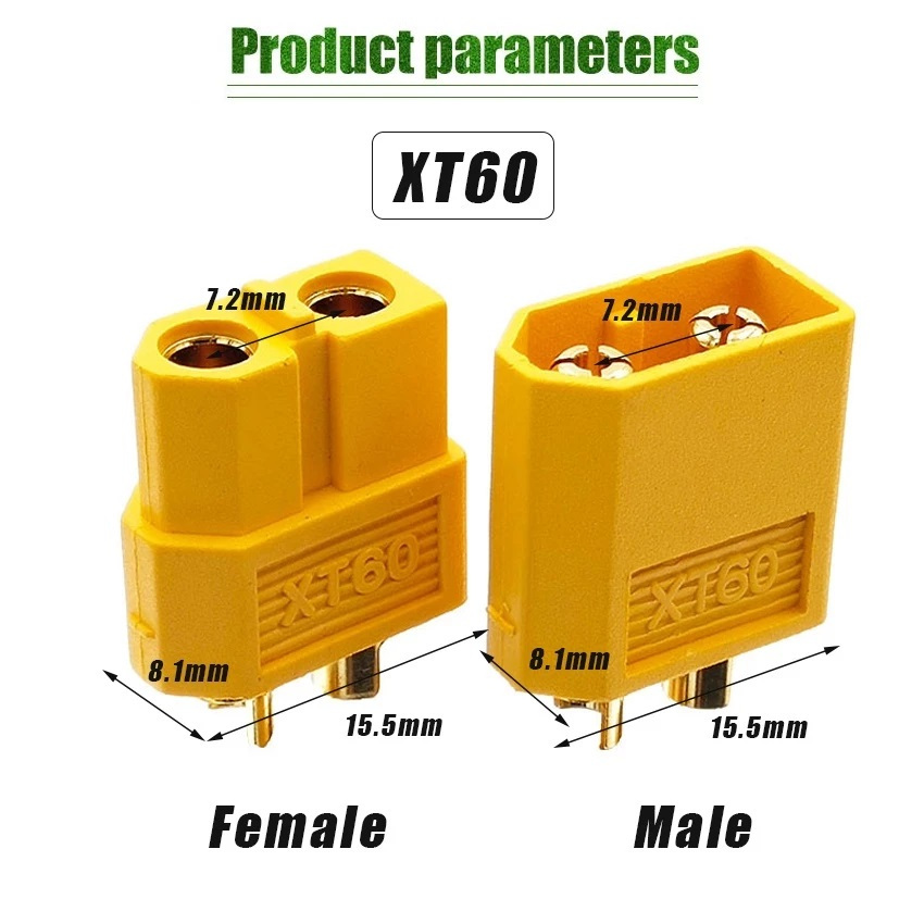 KONEKTOR AMASS XT60 2 KABEL 60A MALE FEMALE