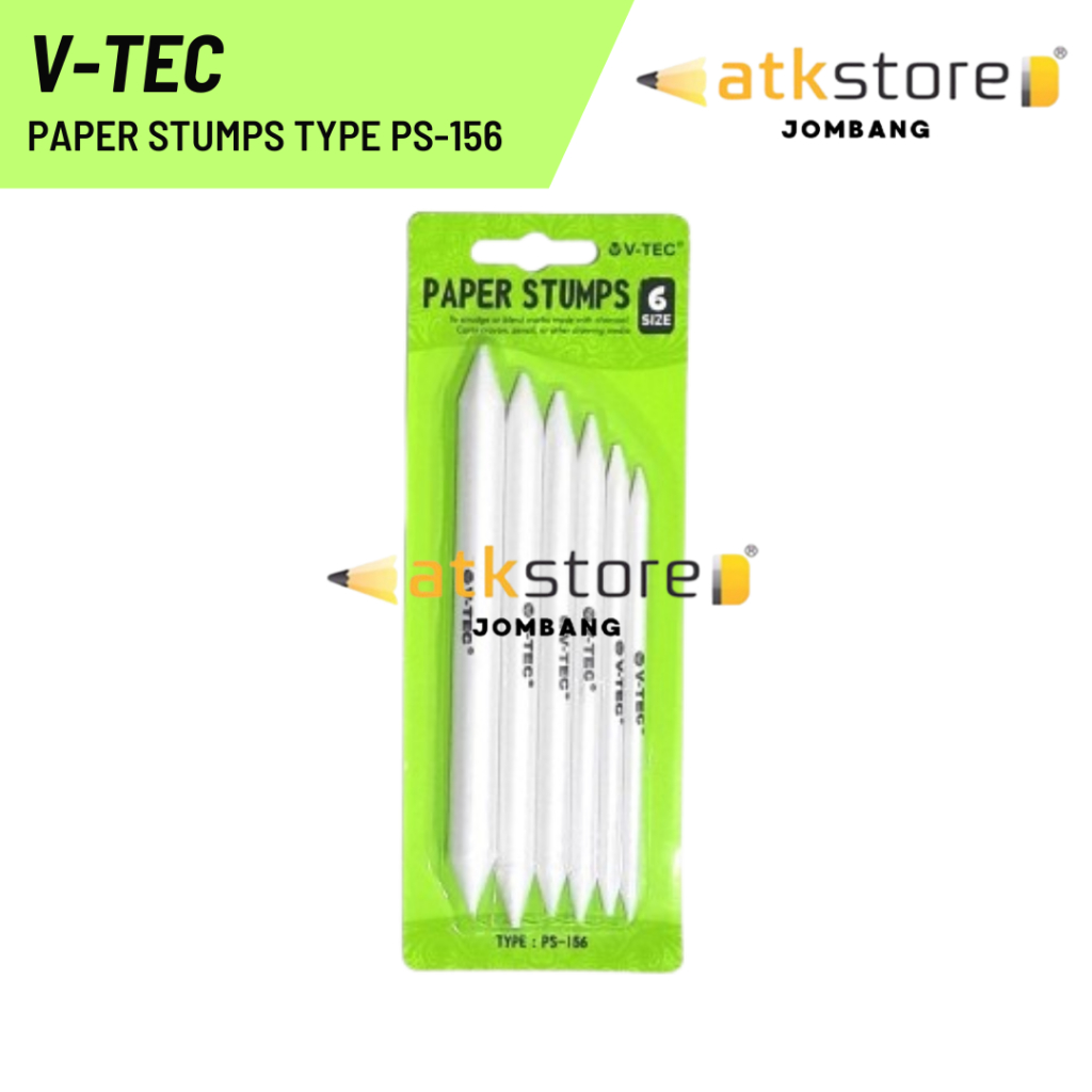 

V-TEC Paper Stumps PS-156 (6PCS) / Paper Pencil Stumps V-tec / Paper Blending Stumps / Pencils