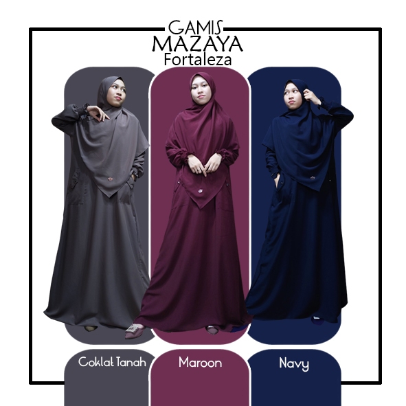 (CRS) Gamis Mazaya Set Khimar Fortaleza Premium