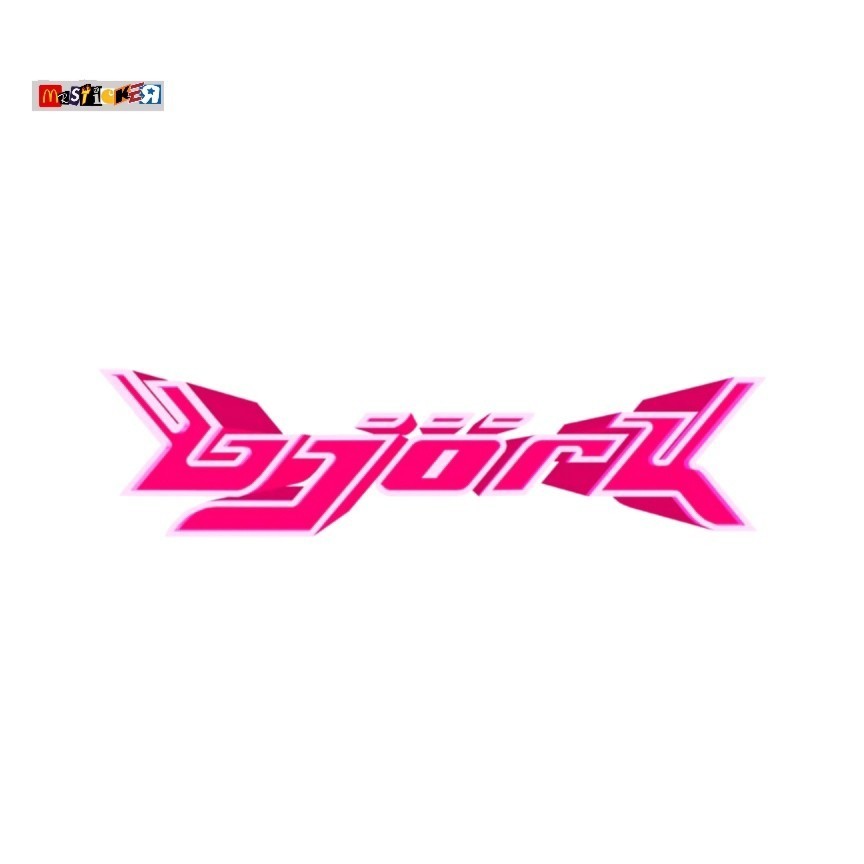 

sticker band BJORK logo diecut stiker homogenic hyperballad