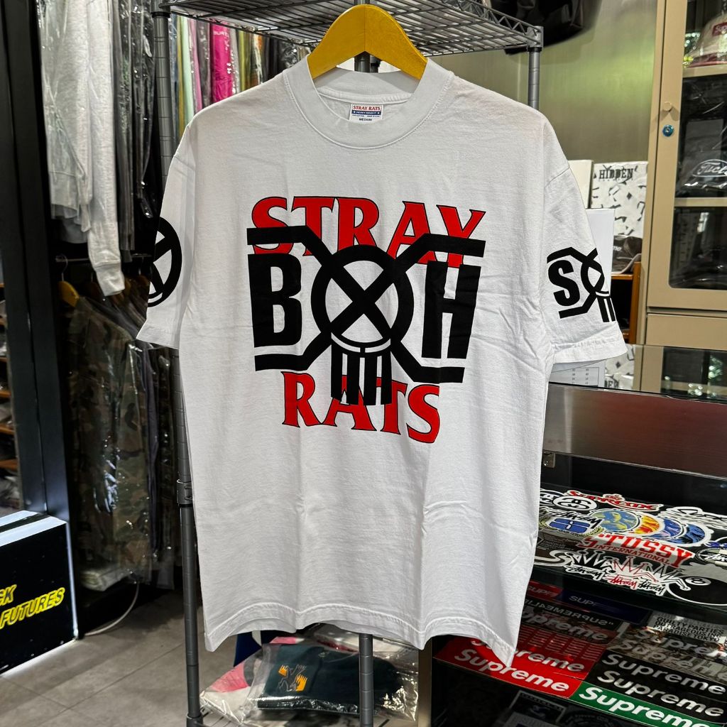 S*TRAY RATS X BOUNTY X HUNTER - OG LOGO FW24 TSHIRT WHITE