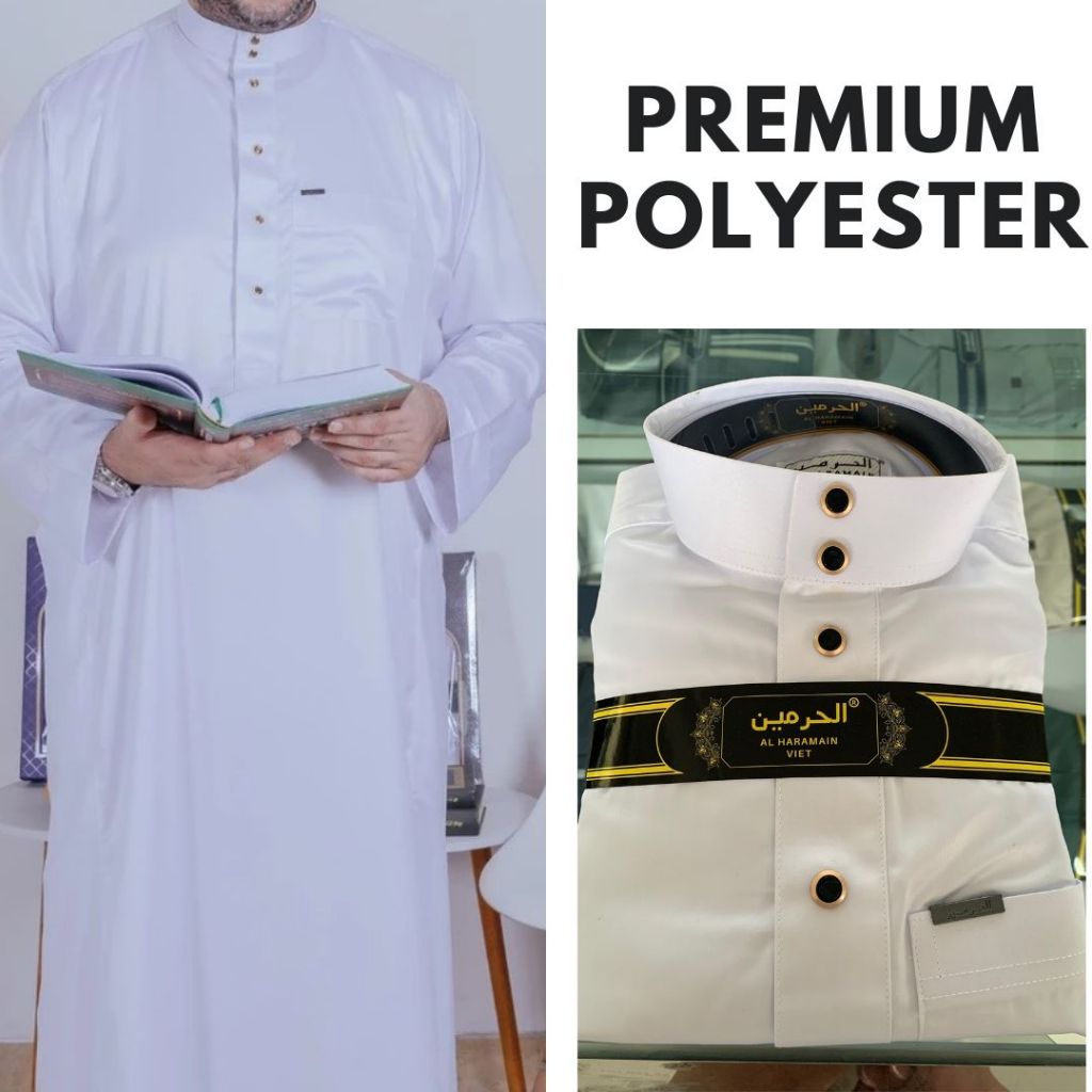 AL Haramain Jubah Remaja Dewasa Premium Polyester (09) Kancing Kotak / Bulat Non Manset / Gamis Pria