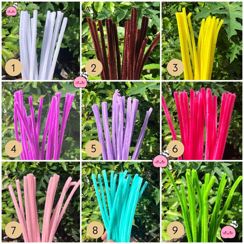 Kawat bulu warna warni mainan edukasi anak kawat bulu kerajinan tangan