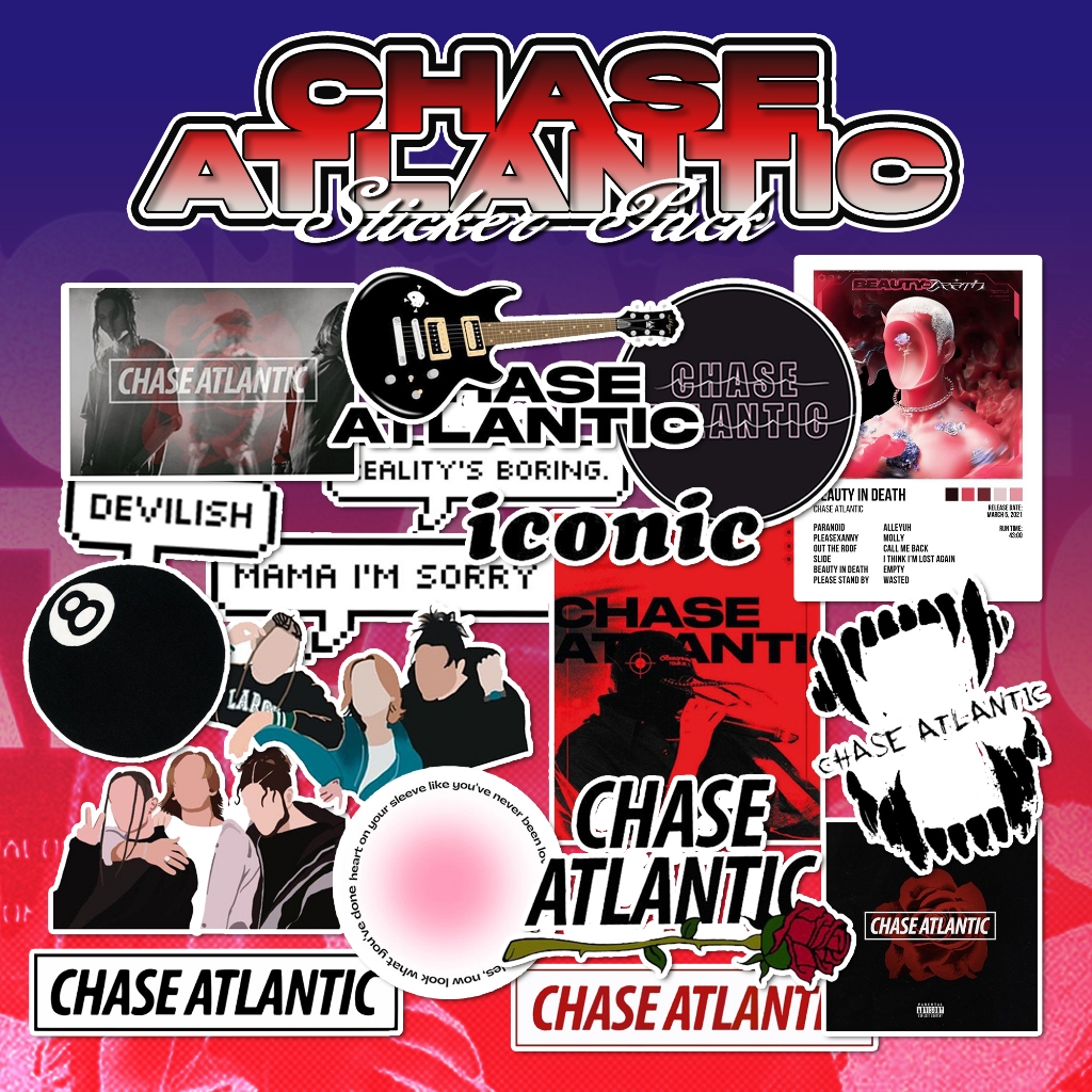 

19pcs Stiker CHASE ATLANTIC Band Pack | Stiker Anti Air Anti Luntur | Sticker HP Laptop Helm