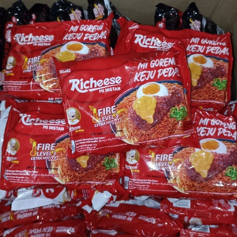 

Nabati richeese mi instan mie goreng keju pedas fire level 3 lv extra hot spicy cheese fried noodle 75gr murah jakarta barat meruya kembangan sameday instan next day factory red merah