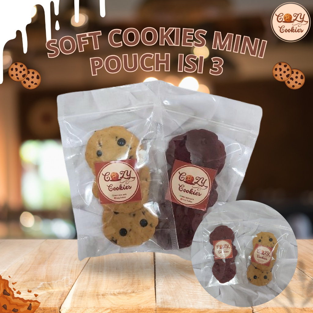 

COZY.COOKIES - SOFT COOKIES MINI POUCH ISI 3 PCS MIN. ORDER 2 POUCH | COOKIES HAMPERS