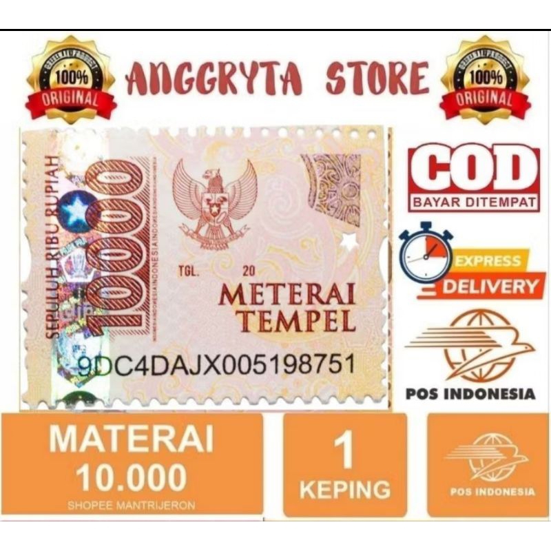

materai 10000 meterai 10ribu Sepuluh Ribu tempel (Tidak Sesuai Silahkan Ajukan Pengembalian)