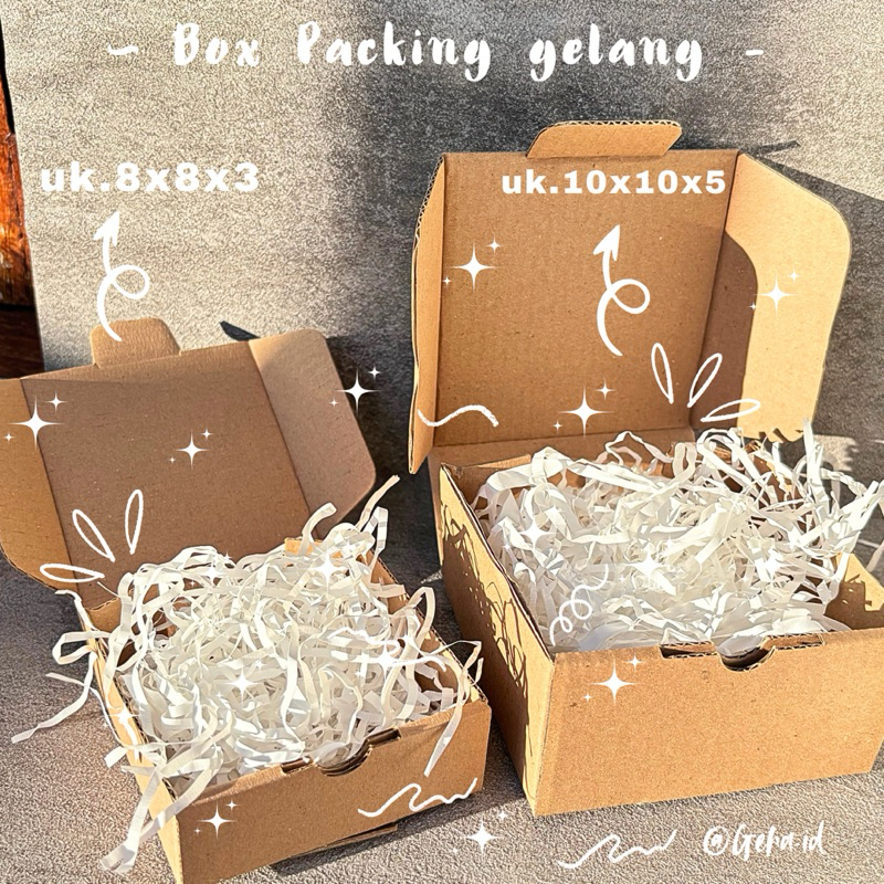 

BOX PACKING GELANG + KERTAS CACAH UNTUK KADO / BOX COKLAT 10x10x5 /BOX COKLAT 8x8x3 / BOX PUTIH 10x10x5 / BOX GELANG / BOX GELANG UNTUK KADO