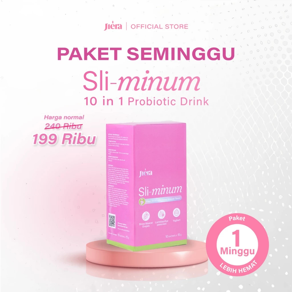 JIERA Sli-Minum | Paket Seminggu 8 Sachet | 10-in-1 Probiotic Drink with Shine Muscat Grape