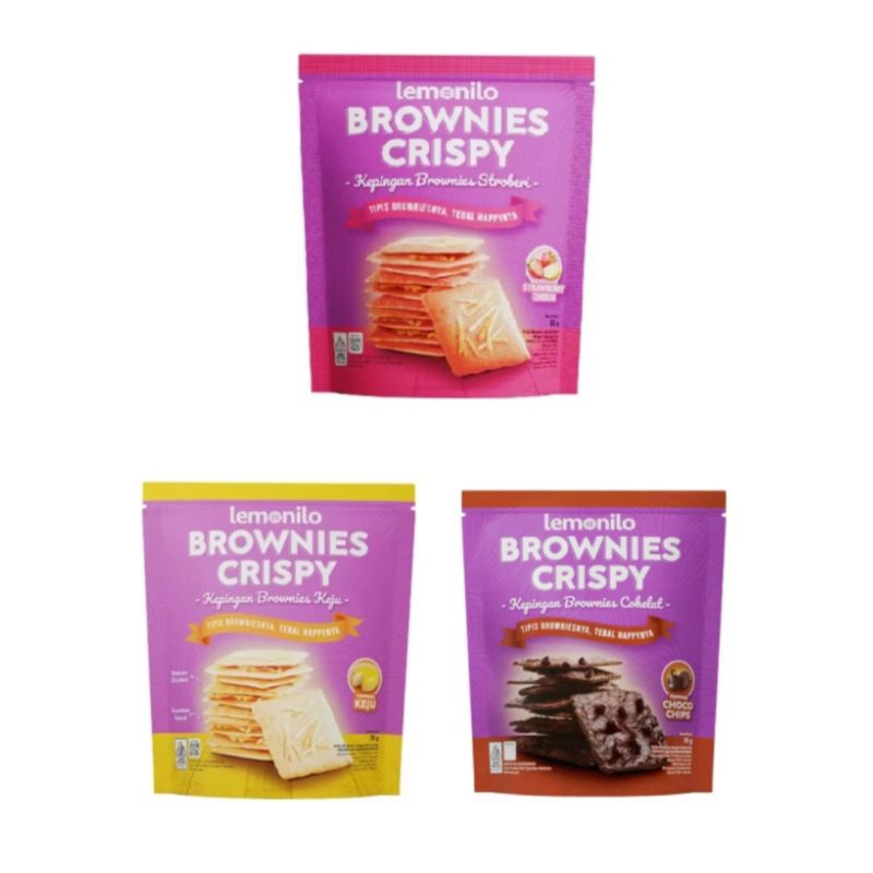 

Lemonilo Brownies Crispy Chocochips, Keju, & Strawberry Cheese 35Gr - Brownies Kering / Brownis Crispy / Brownies Kering Tipis / Brownis Crispy Coklat, Keju, Stroberi / Snack Cemilan Sehat / Cookies Sehat / Kukis Sehat / Camilan Sehat / Snack Bebas Gluten