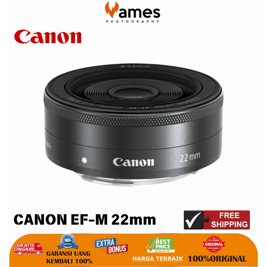 Lensa Canon 22mm F2 STM For Kamera Mirrorless - Lensa Fix