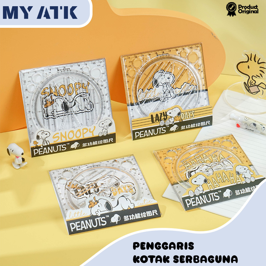 

4 in 1 Snoopy Set Penggaris Plastik/ Ruler Set Cute