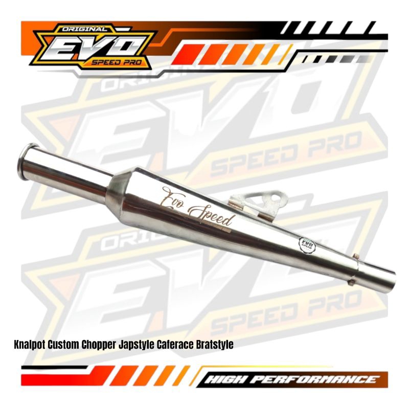 Silencer Japstyle Custom British Knalpot Chopper Jokowi Evo Speed Inlet 38mm