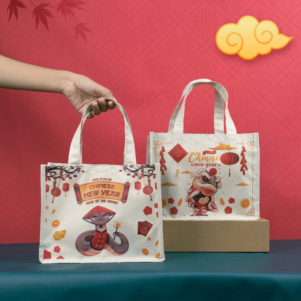 

Ready Stock Souvenir Imlek unik mewah bagus kekinian Bahan Poliyester Ukuran 20x25 lebar 13
