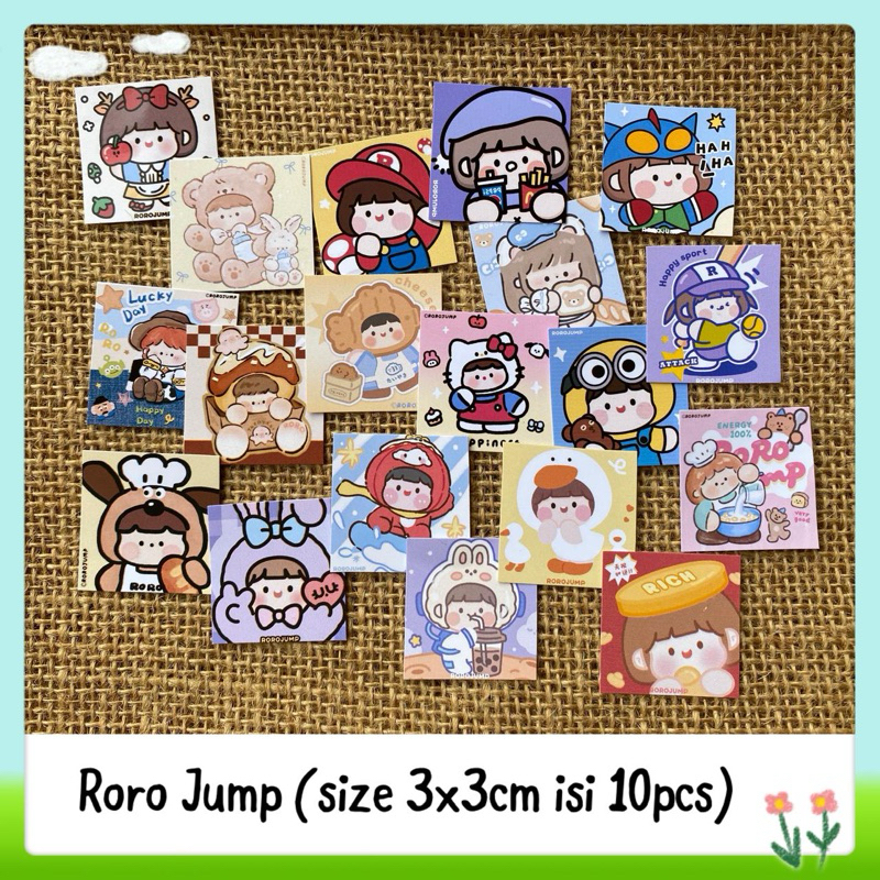 

10pcs random sticker tempelan roro jump square
