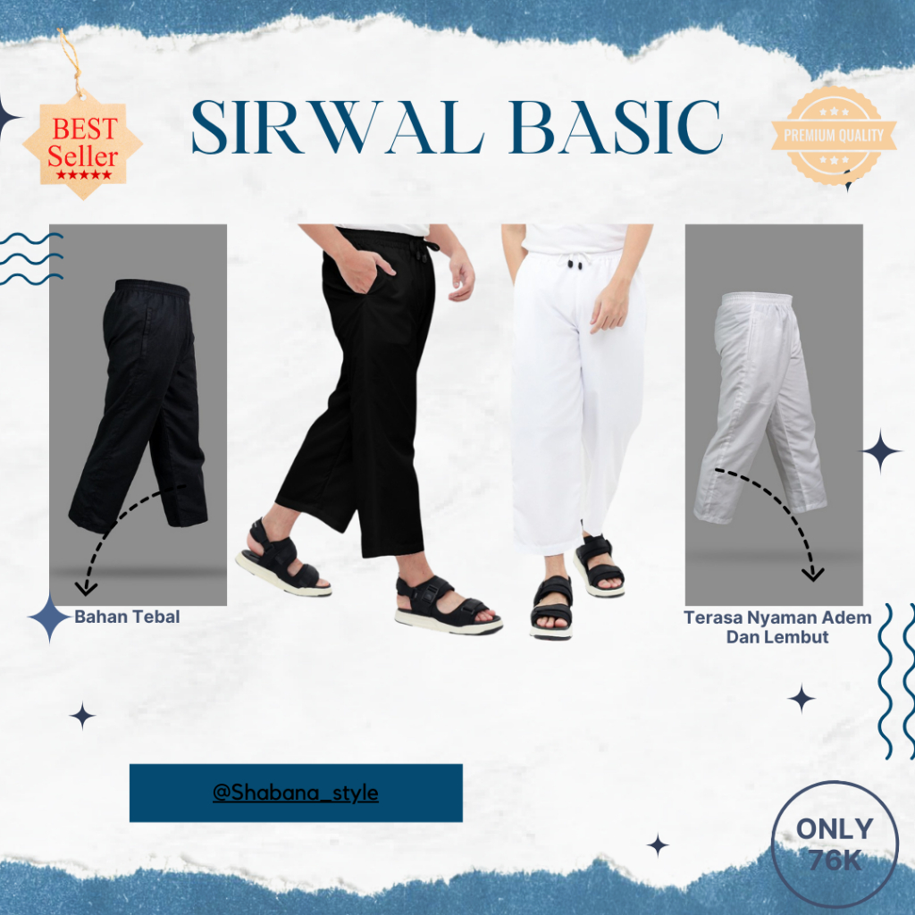 Celana Sirwal Panjang / Celana Sirwal Bahan Tebal Dan Halus / Celana Pria Dewasa / Celana Santri / D