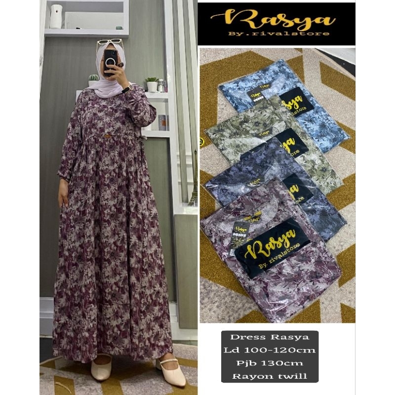 lok MIDI DRESS RAYON TWILL ARMANY MOTIF IMPORT BUNGA