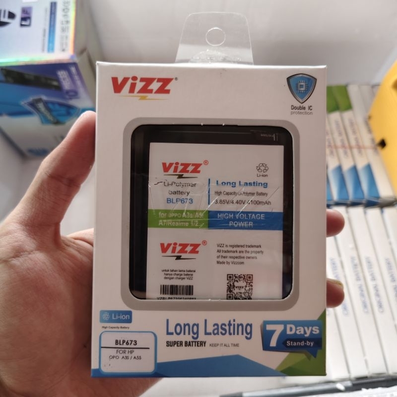 BATERAI VIZZ OPPO A12 / A31 / A7 / A3S / A5S  BLP673 DOUBLE POWER ORI VIZZ