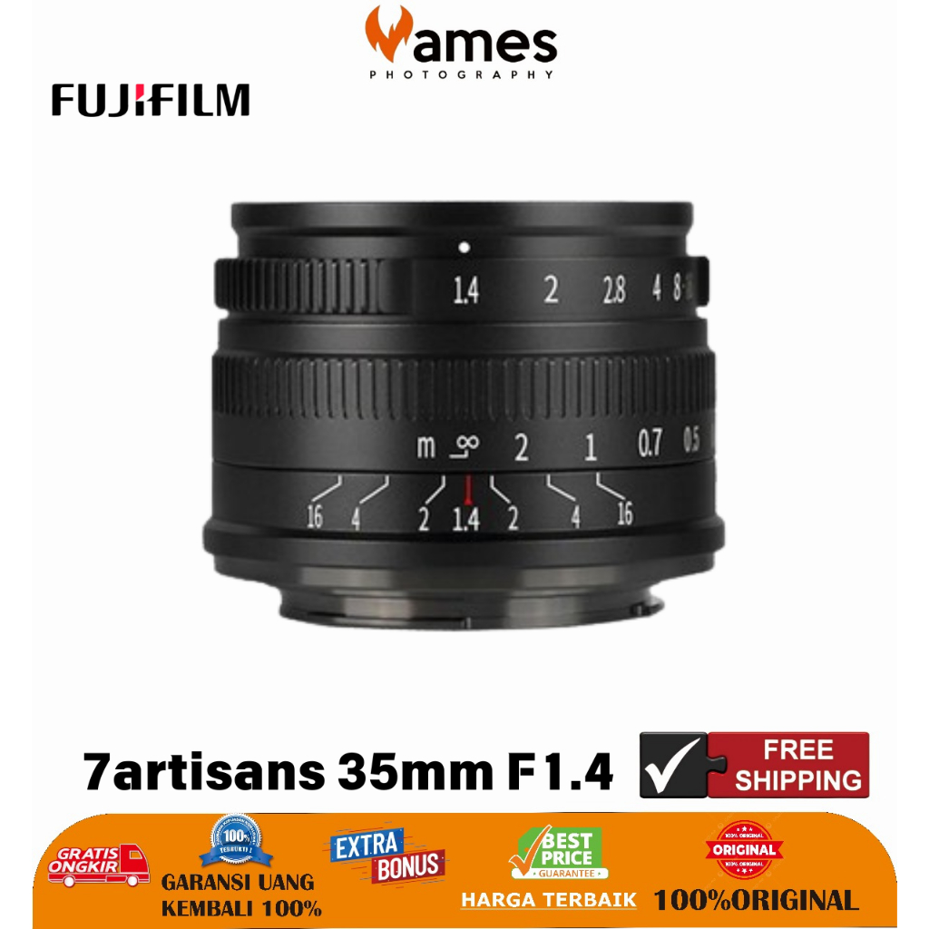 Lensa 7artisans 35mm F1.4 Fujifilm For Kamera Mirrorless
