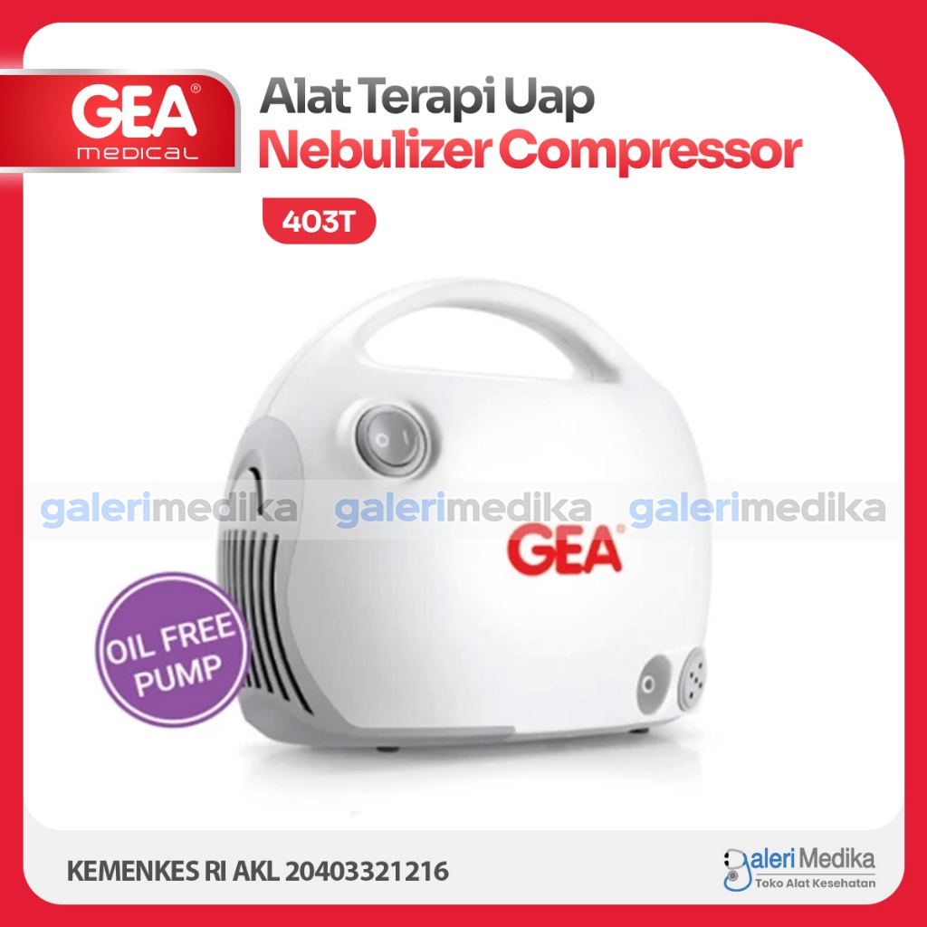 Nebulizer GEA 403T Air Compressing Nebulizer - Alat Terapi Uap Untuk Asma, Batuk, Pilek