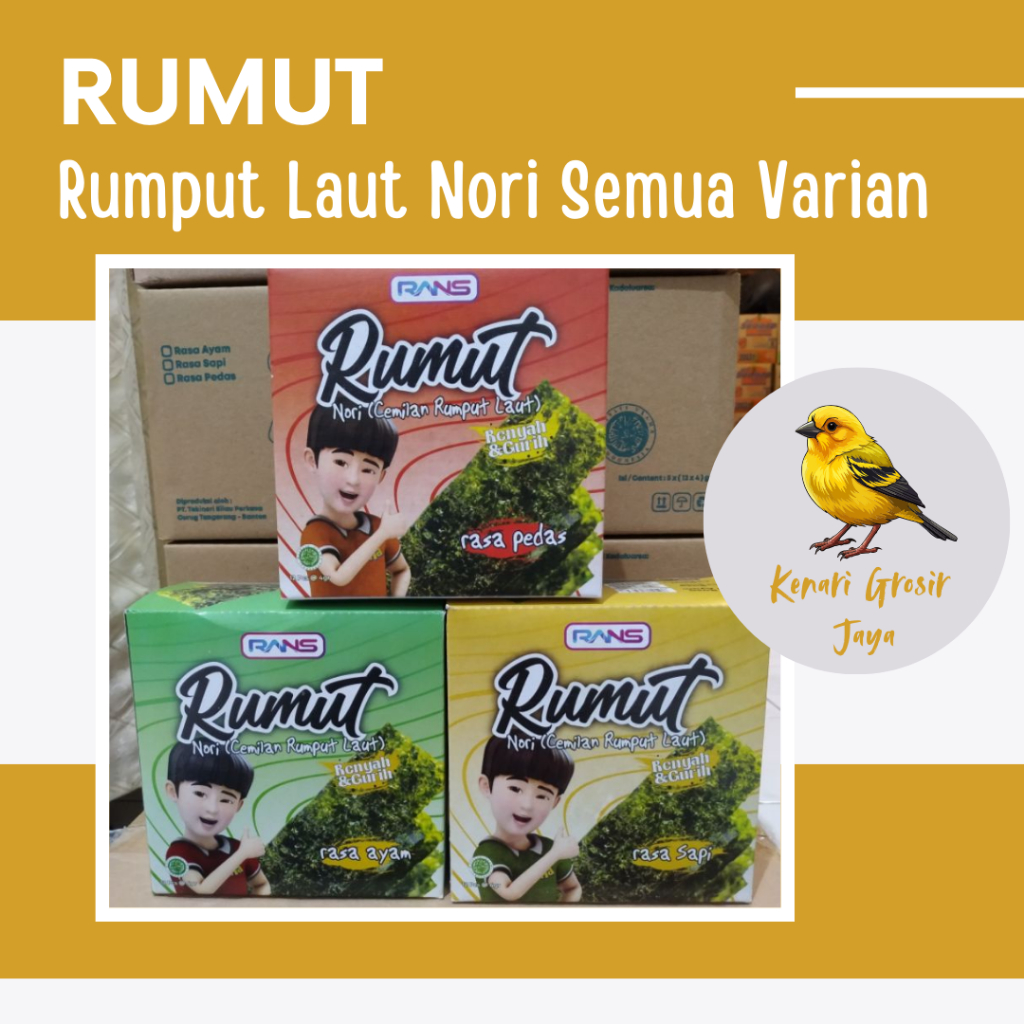 

Rumut Rans Nori Rumput Laut All Varian 4 Gram x 12 Pcs