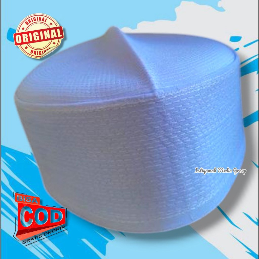Peci Putih Kalbut Original Premium – Tebal, Adem, Nyaman Dipakai Sholat & Umroh Tinggi 7 Cm 8 Cm  Pe
