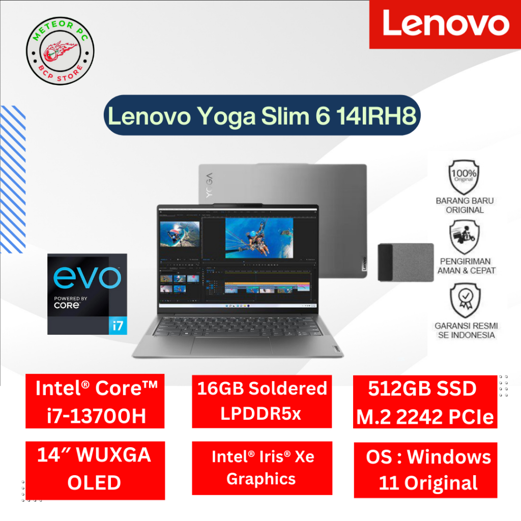 Lenovo Yoga Slim 6 14IRH8-83E0000BID /Core i7-13700H EVO/16GB/512GB SSD/14″ WUXGA OLED/Win 11 Home+O