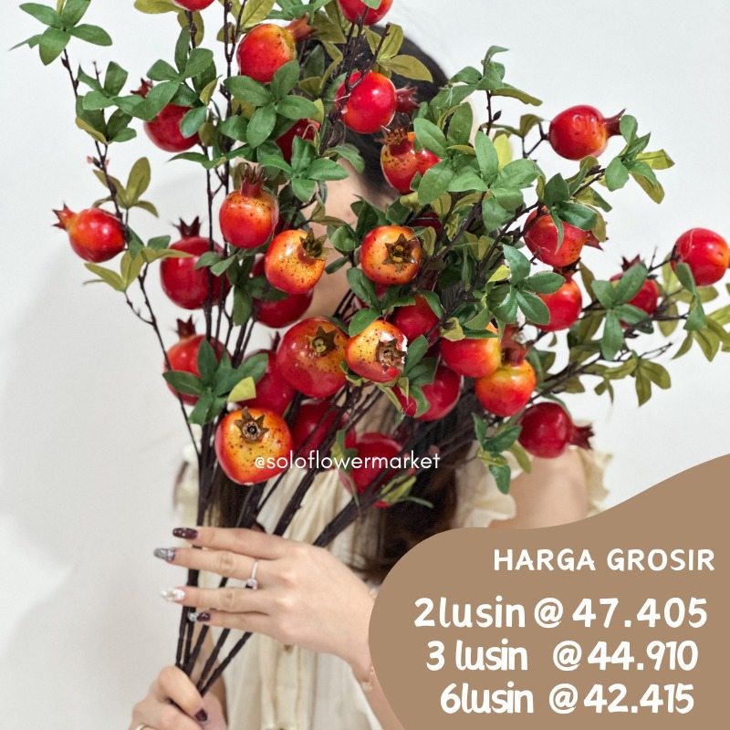 [CAS] POMEGRANATE FRUIT ARTIFICIAL Hiasan Buah Delima / Artificial pomegranate Fruit  Tangkai Bunga 
