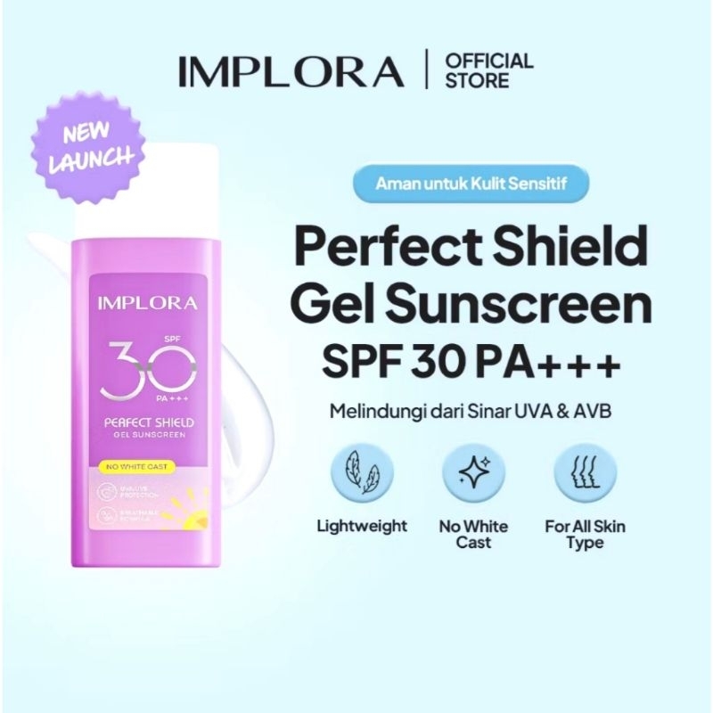 IMPLORA PERFECT SHIELD GEL SUNSCREEN SPF 30 PA+++ - SUNSCREEN GEL IMPLORA  SPF 30 PA+++