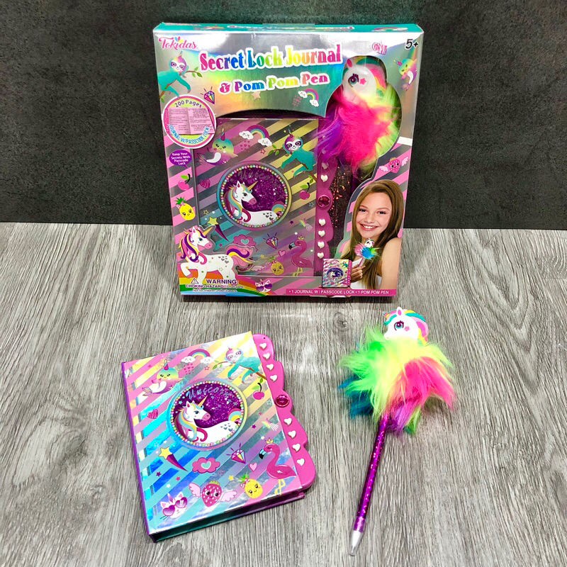 

Buku diary kunci anak/Buku diary unicorn anak/Secret lock journal/Set buku diary lucu anak