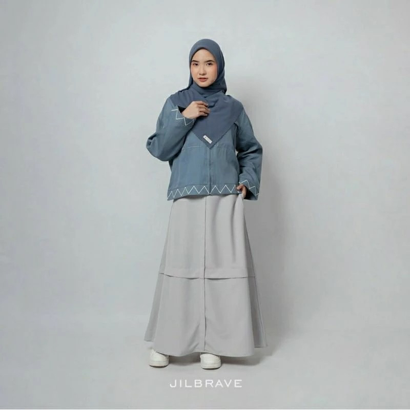 HEERA DRESS JILBRAVE | 2 IN 1 Style Gamis Set Outer | Gamis Outdoor Sporty Casual Dress Lebaran