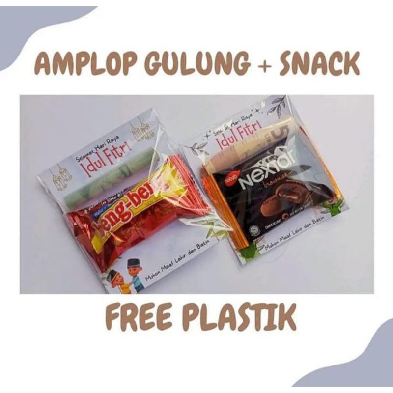 

Amplop Gulung lebaran + Snack / Buket angpao / Mini buket /amplop lebaran 1 pack = 10 pcs