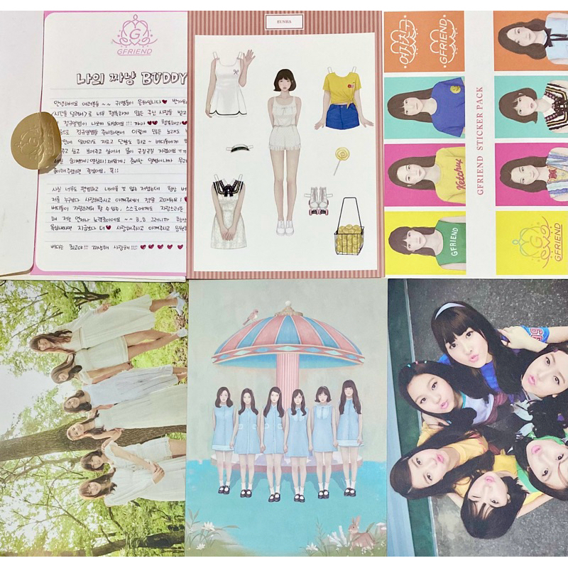 GFriend LOL Album Inclusion Official Sharing - Postcard Letter Message Envelope Paper Doll Sticker P
