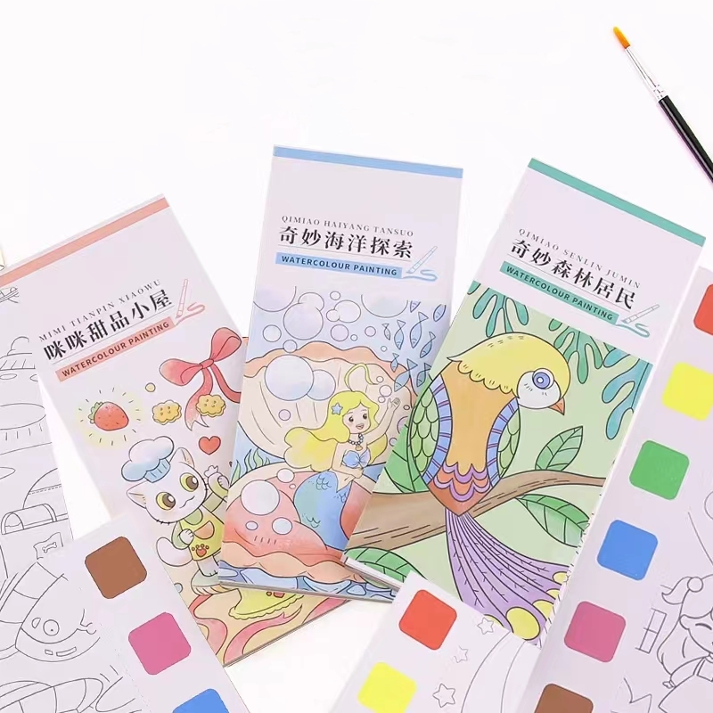 

Buku Cat Air/Buku Cat Mewarnai/Buku Mewarnai/Watercolor Painting Book Coloring