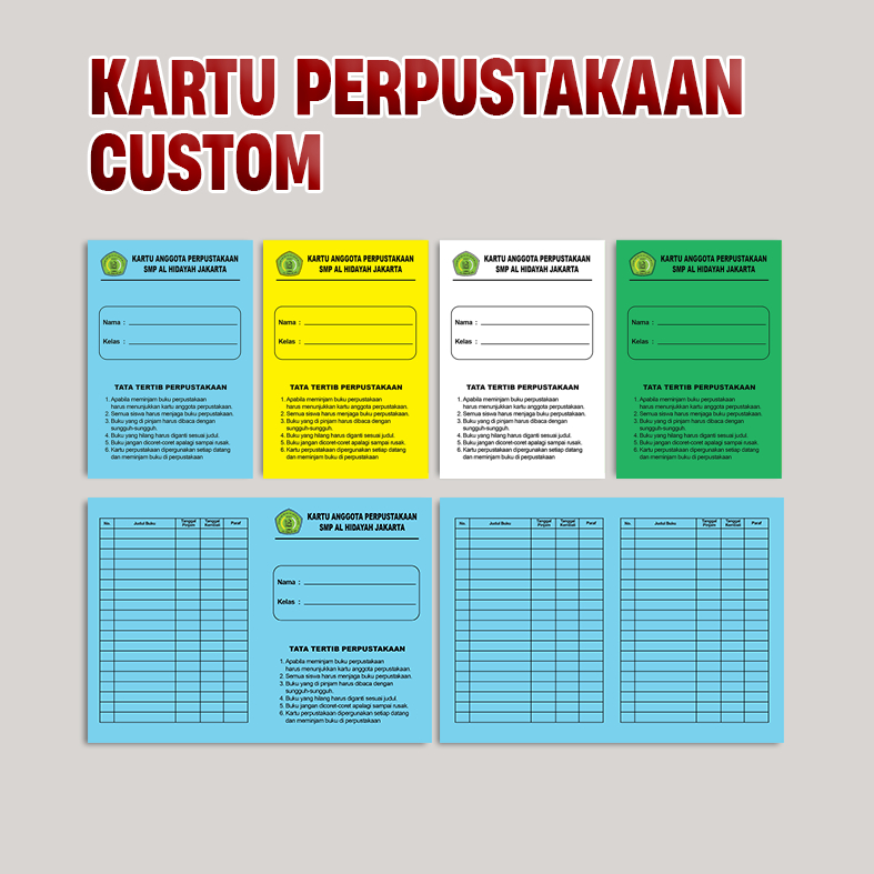 

Kartu Perpustakaan Custom Lipat Dua