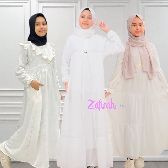 Gamis Putih Anak Perempuan Manasik By Zafirah Kids