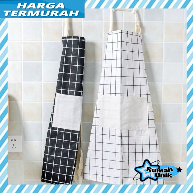 Celemek Masak Celemek Kain Katun Apron Masak RUMAH_UNIK