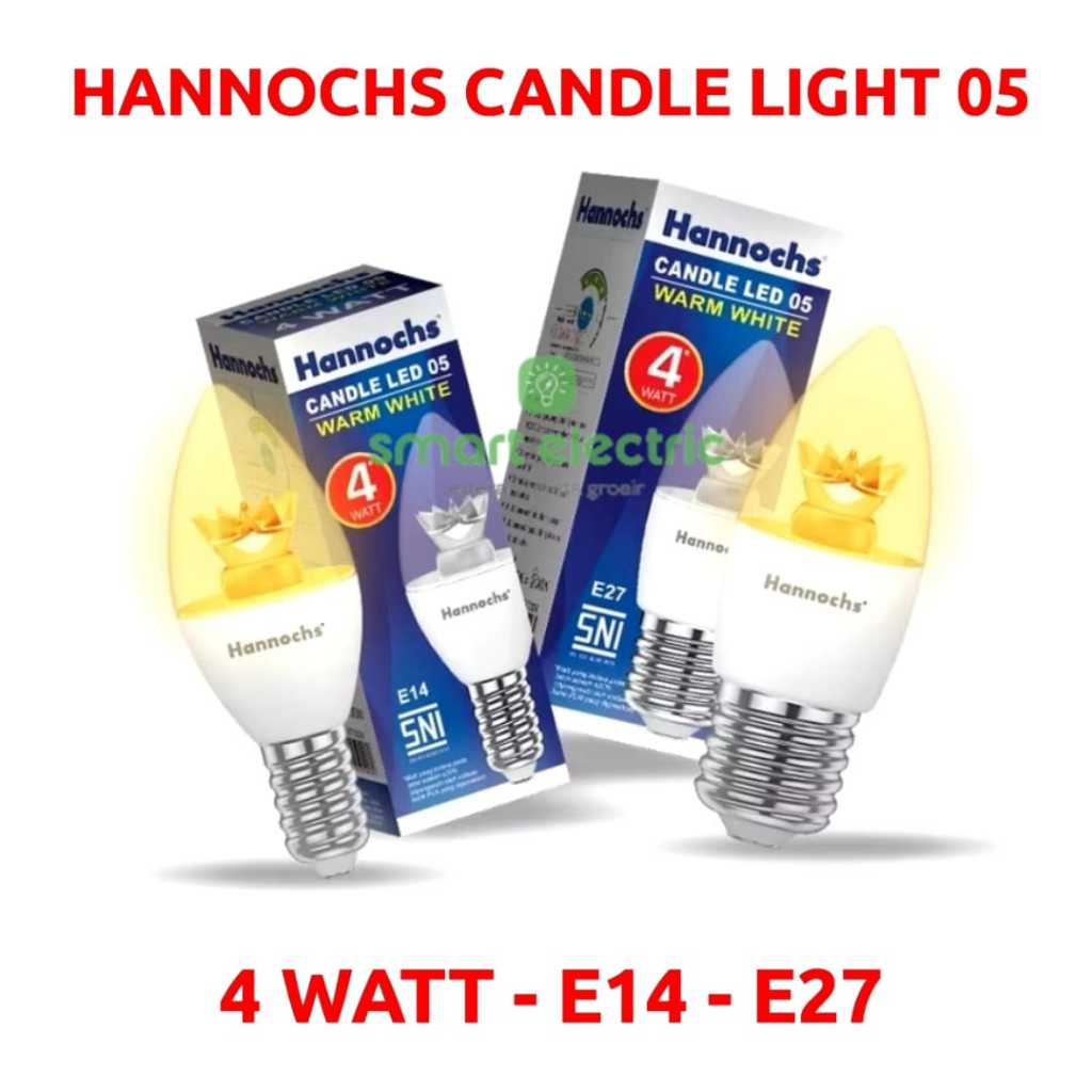 Hannochs Candle LED 05 4 Watt Lampu Hias Lilin E14 E27 Warm White Bagus