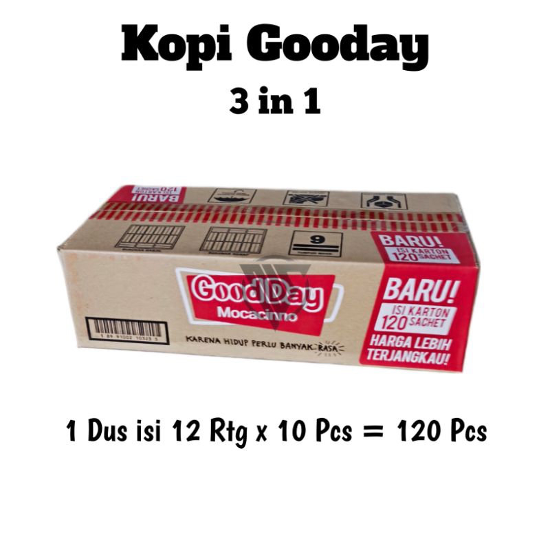 

KOPI GOODAY 3 IN 1 ALL VARIAN | Mocacinno | Chococinno | Carrebian Nut | Coolin | Vanilla Latte | Kopi Gooday Renteng 1 karton