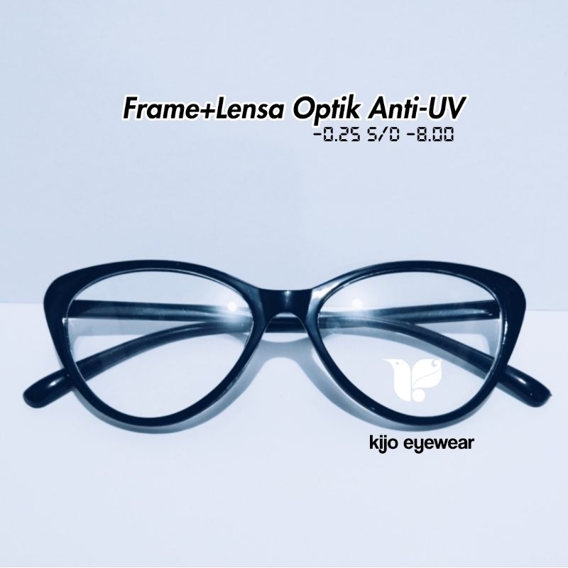 Kacamata Cat Eye Antiradiasi Minus 5 6 3 1 2 7 8 Lensa Optik Custom Mines Silinder Anti Radiasi Min 