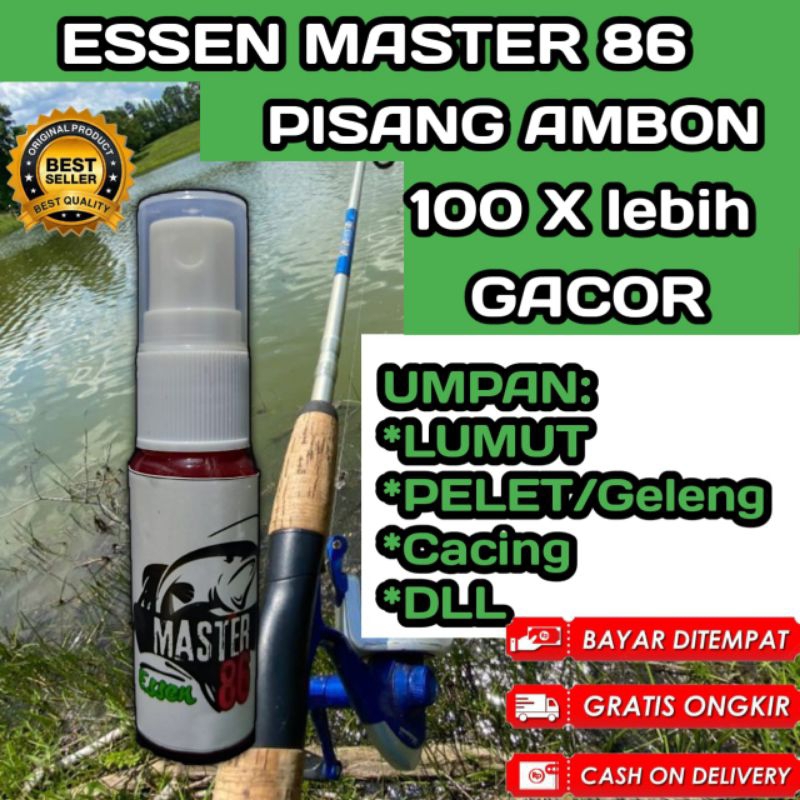 ESSEN ISI 30ML MASTER86 RASA PISANG AMBON ESSEN IKAN PATIN SUPER IKAN NILA LIAR MUJAER IKAN MAS IKAN