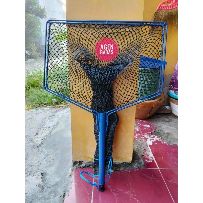 Serok ikan Komsumsi segi lima model brojol benang d15  jaring troll rapat.Serok ikan panen lele.gura
